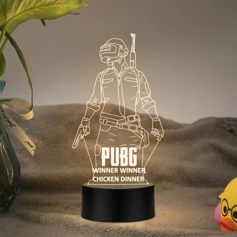 PUBG Led Night Lamp with Warm White Color Gift For PUBG Lover & Game Room Decor